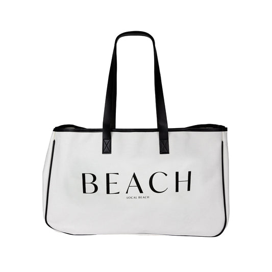 Local Beach Beach Canvas Tote - White
