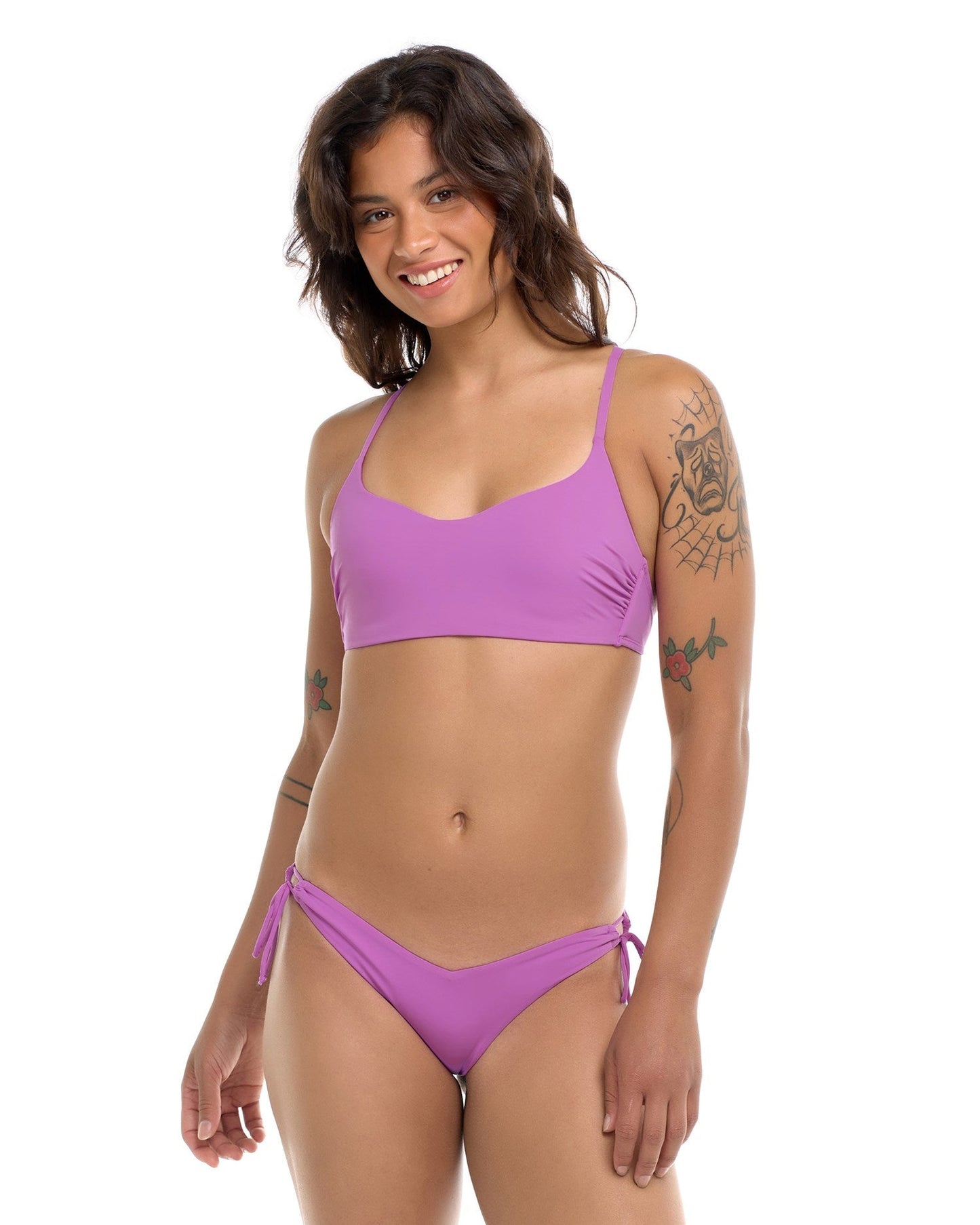 Eidon Leah Solid Bikini Bottom - Violet