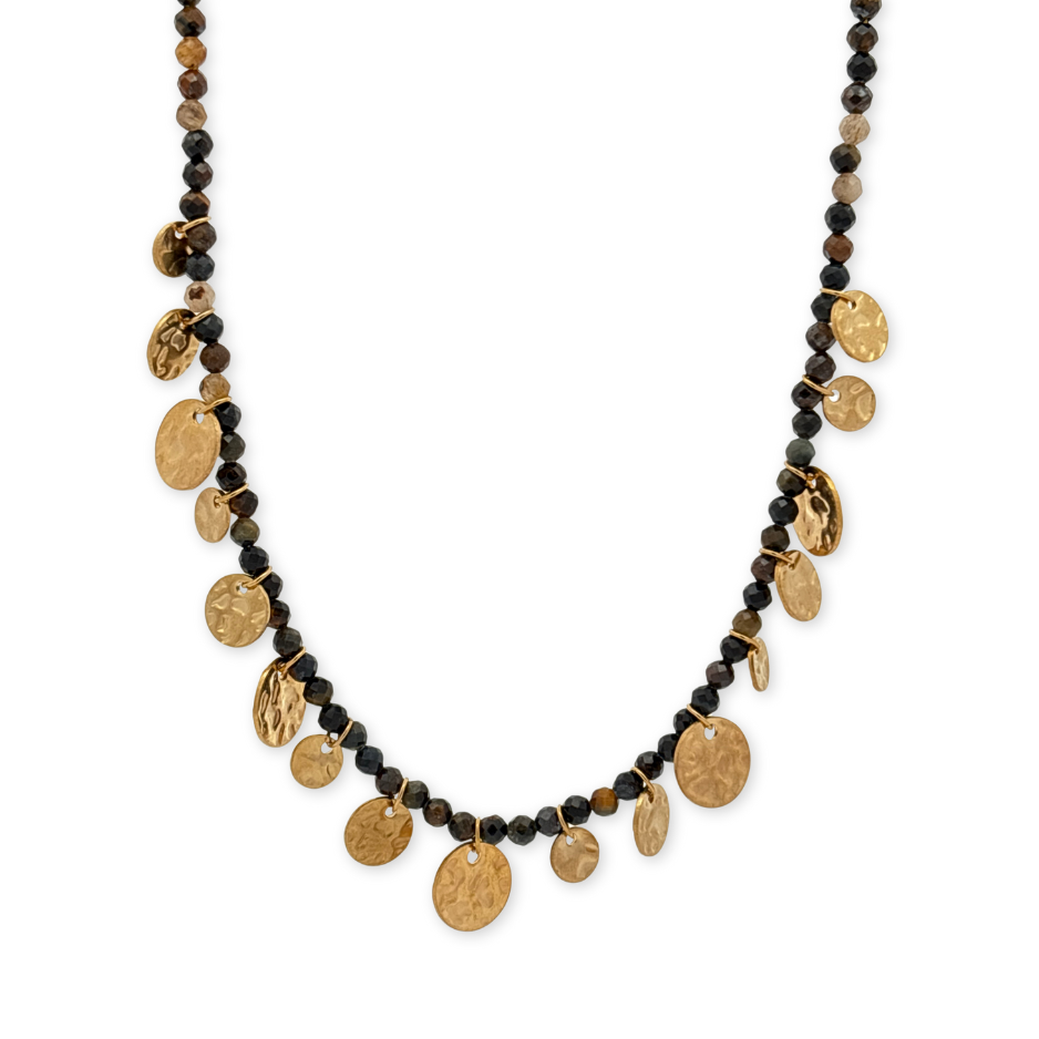 Salty Cali Gold Coin Beaded Necklace by Salty Cali