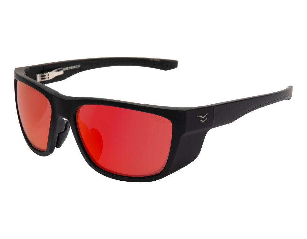 I-SEA Greyson 2.0 Polarized Sunglasses - Black Rubber and Red