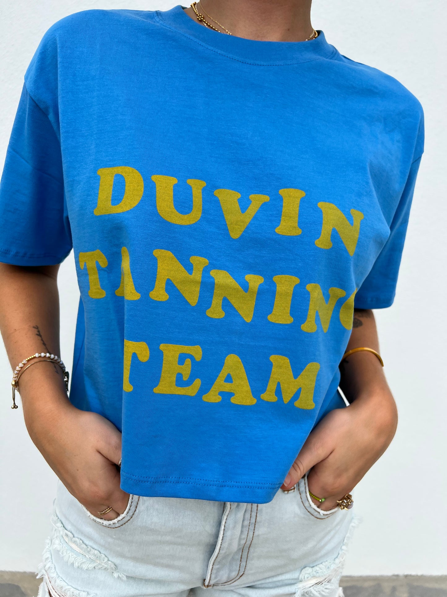 Duvin Womens Tanning Team Crop Tee - Blue