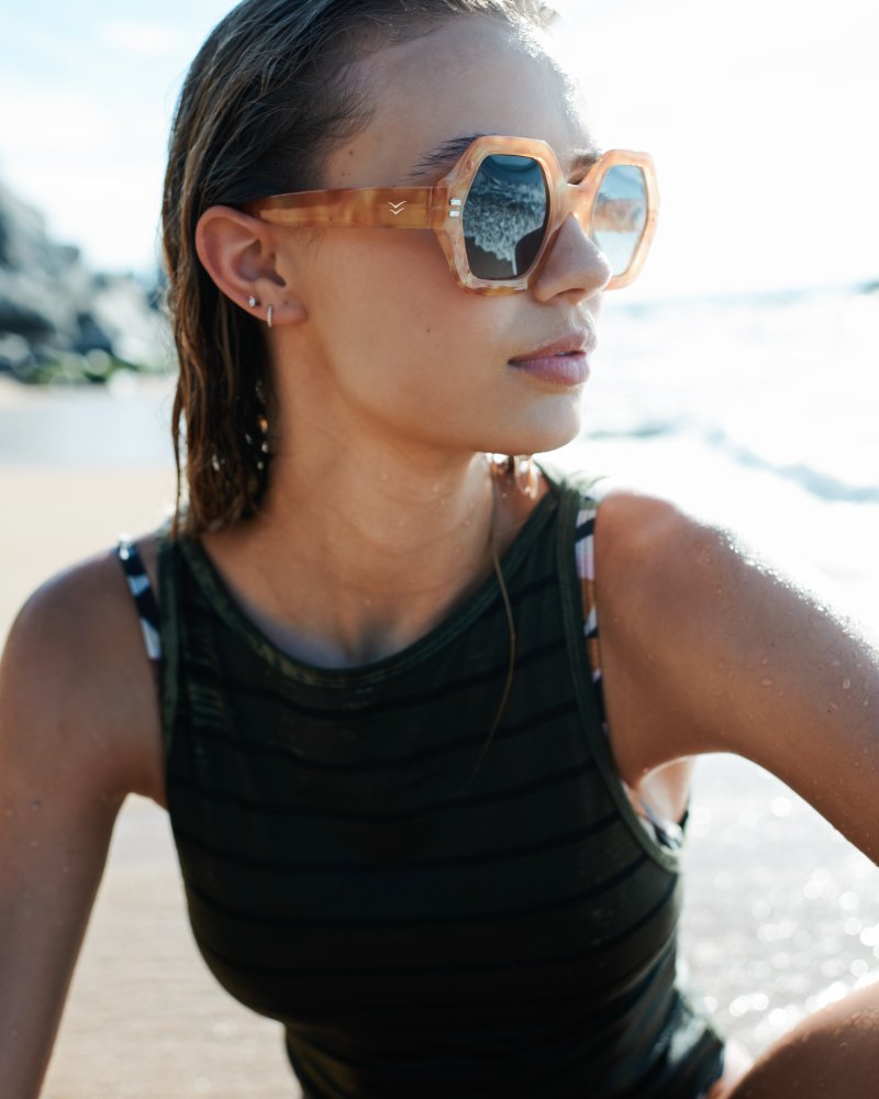 I-SEA Joni Polarized Sunglasses - Honey Tort and Green
