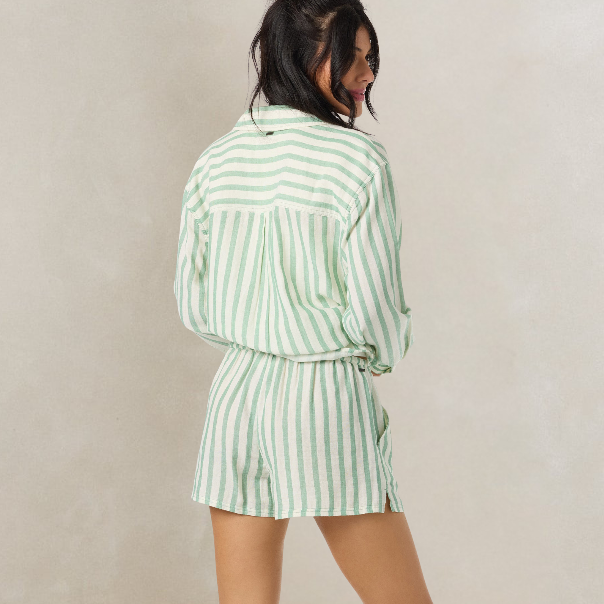 O'Neill Brenda Stripe Beach Shorts - Green by O'Neill