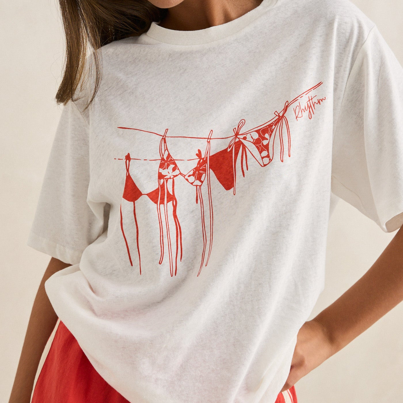 Rhythm Melia Oversized T-Shirt - Red