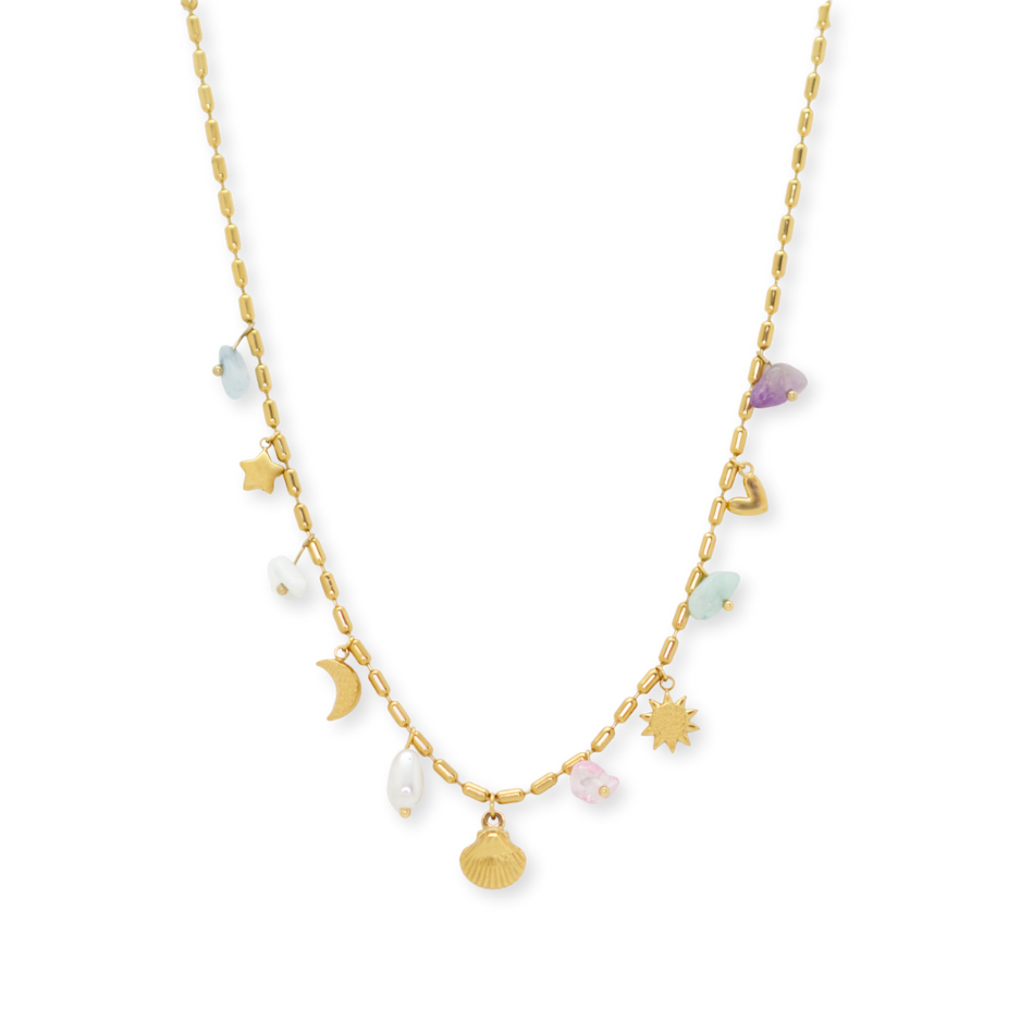 Salty Cali Coastal Charms Necklace - Gold by Salty Cali