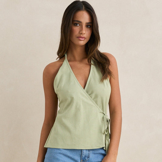 Rhythm Emi Wrap Top - Palm