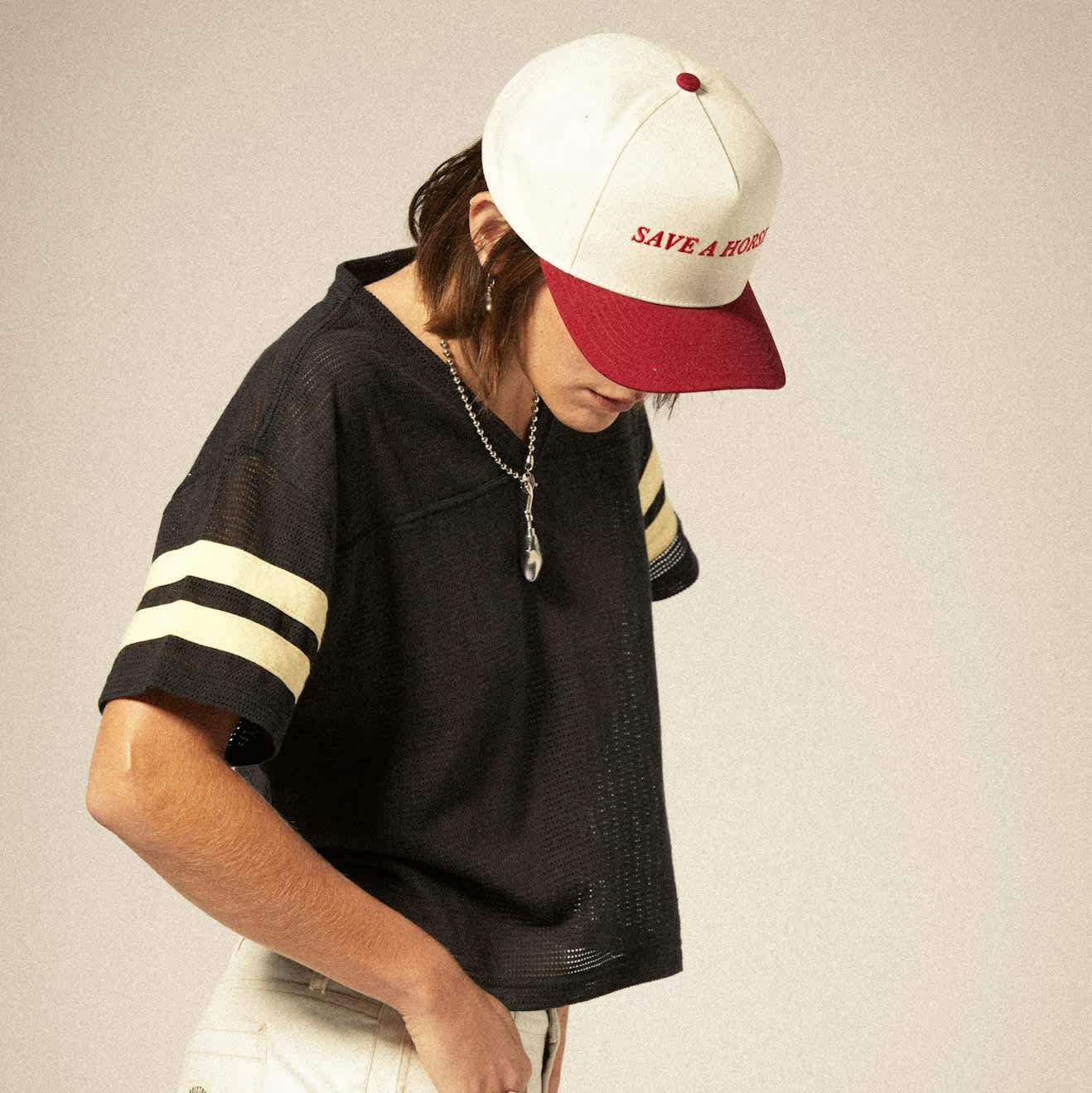 Brixton Save A Horse Snapback - Crimson and Off White