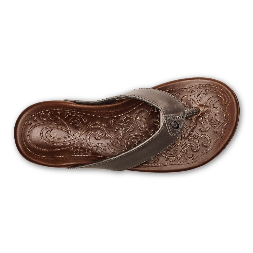 Olukai mens online leather flip flops
