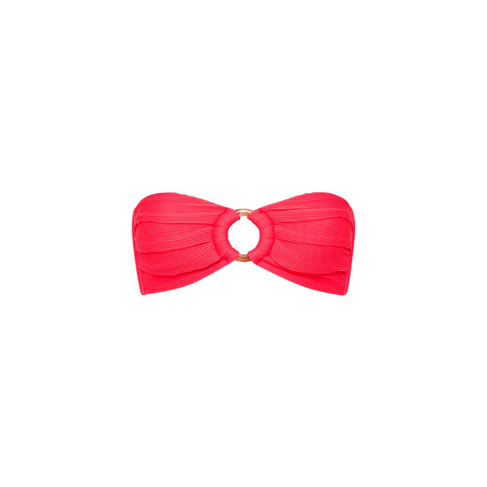 Kulani Kinis Strapless Bandeau Bikini Top - Watermelon Ribbed