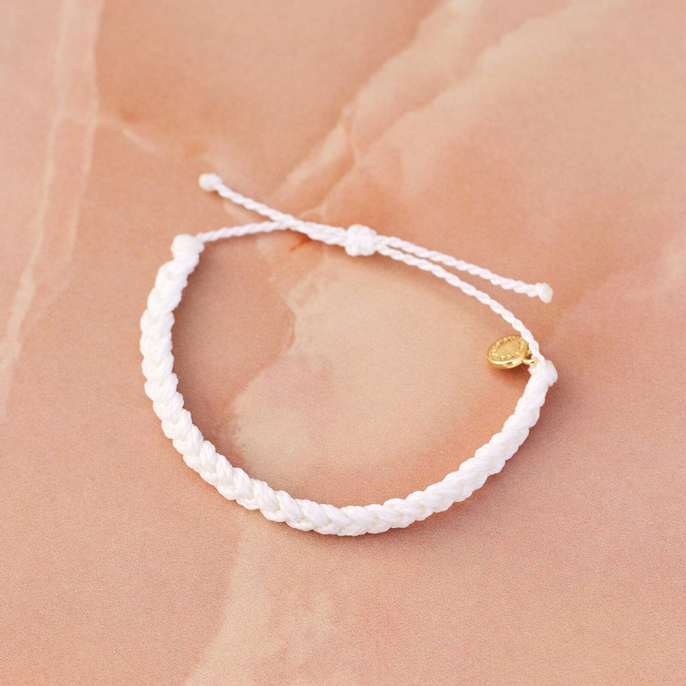 Pura Vida Bracelets Solid Braided Bracelet - White