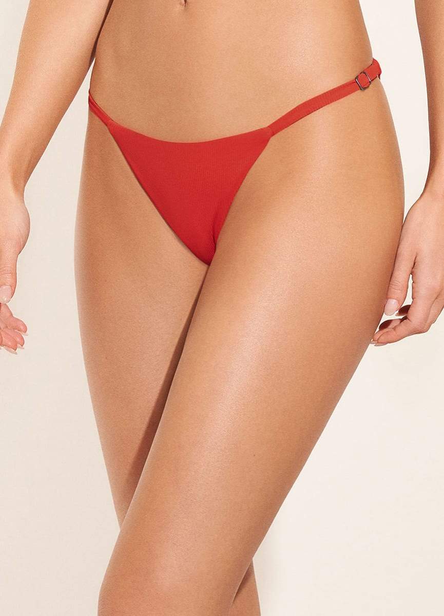 Maaji Red Camellia Flash Single Strap Bikini Bottom