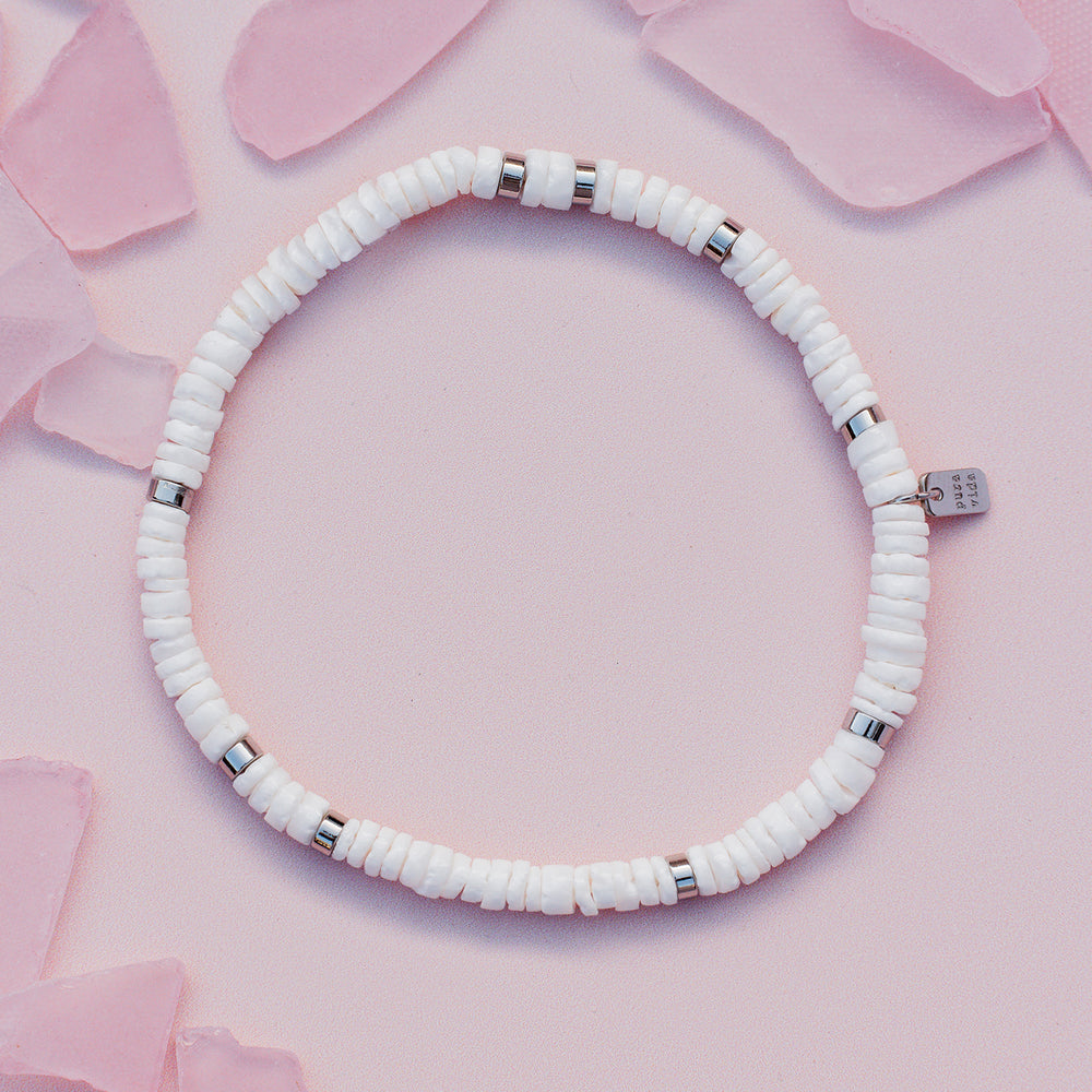 Pura Vida Bracelets Puka Shell Stretch Anklet