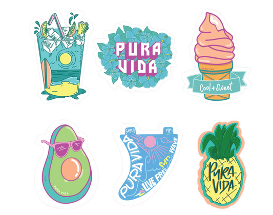 Pura Vida Cool and Sweet 6 Pack of Stickers by Pura Vida Bracelets