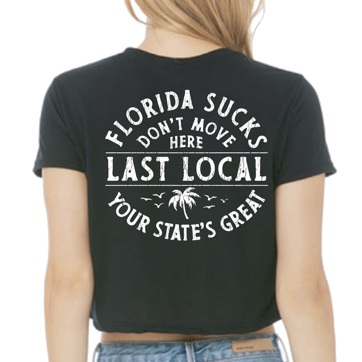 Last Local Florida Sux Crop Top - Black