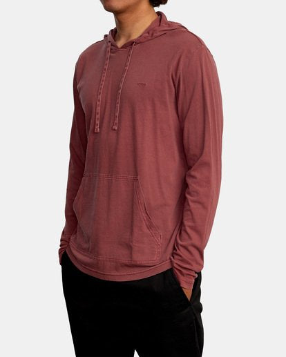 RVCA PTC Pigment Hooded Long Sleeve Tee