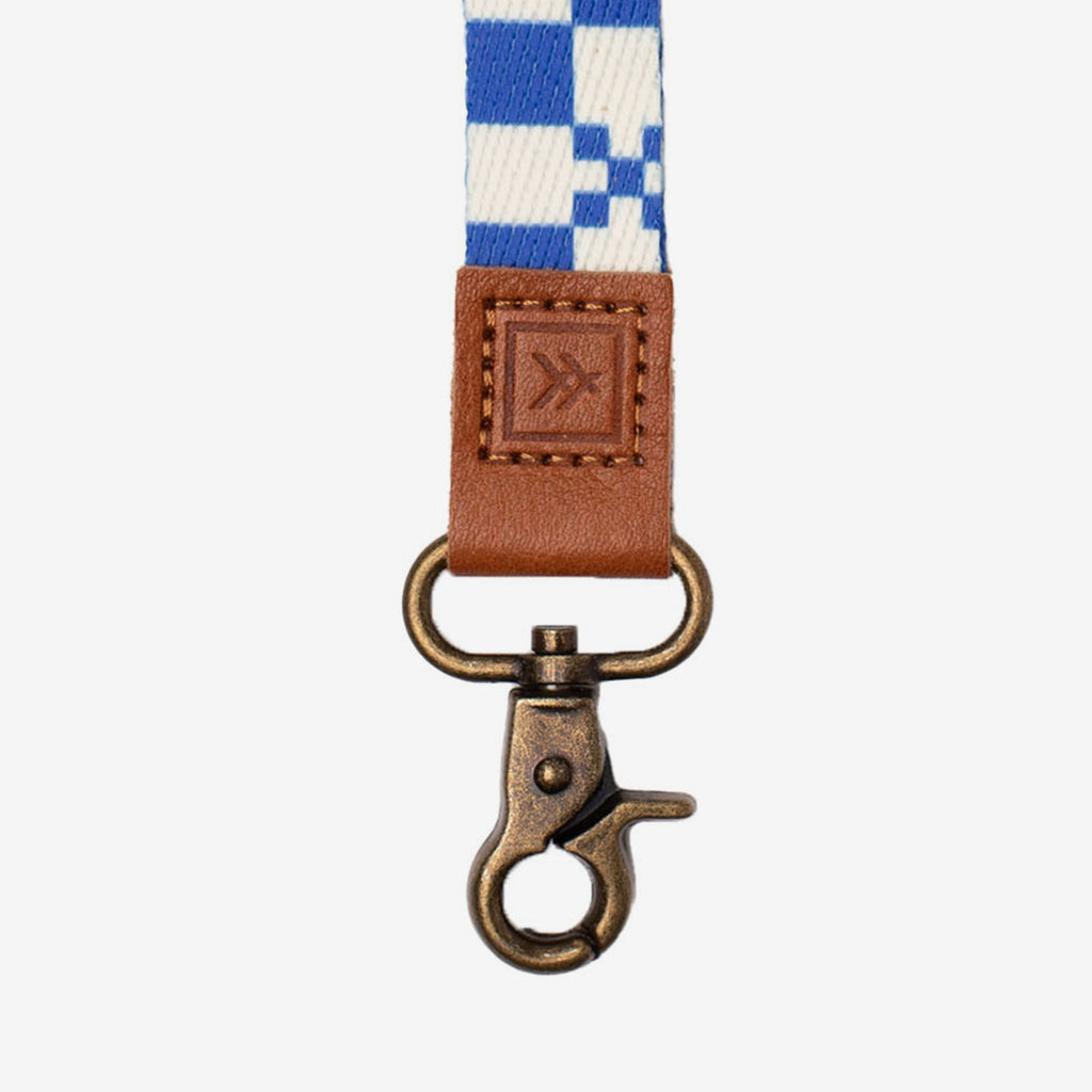 Thread Wallets Odyssey Neck Lanyard - blue checker Keychain for cards ...