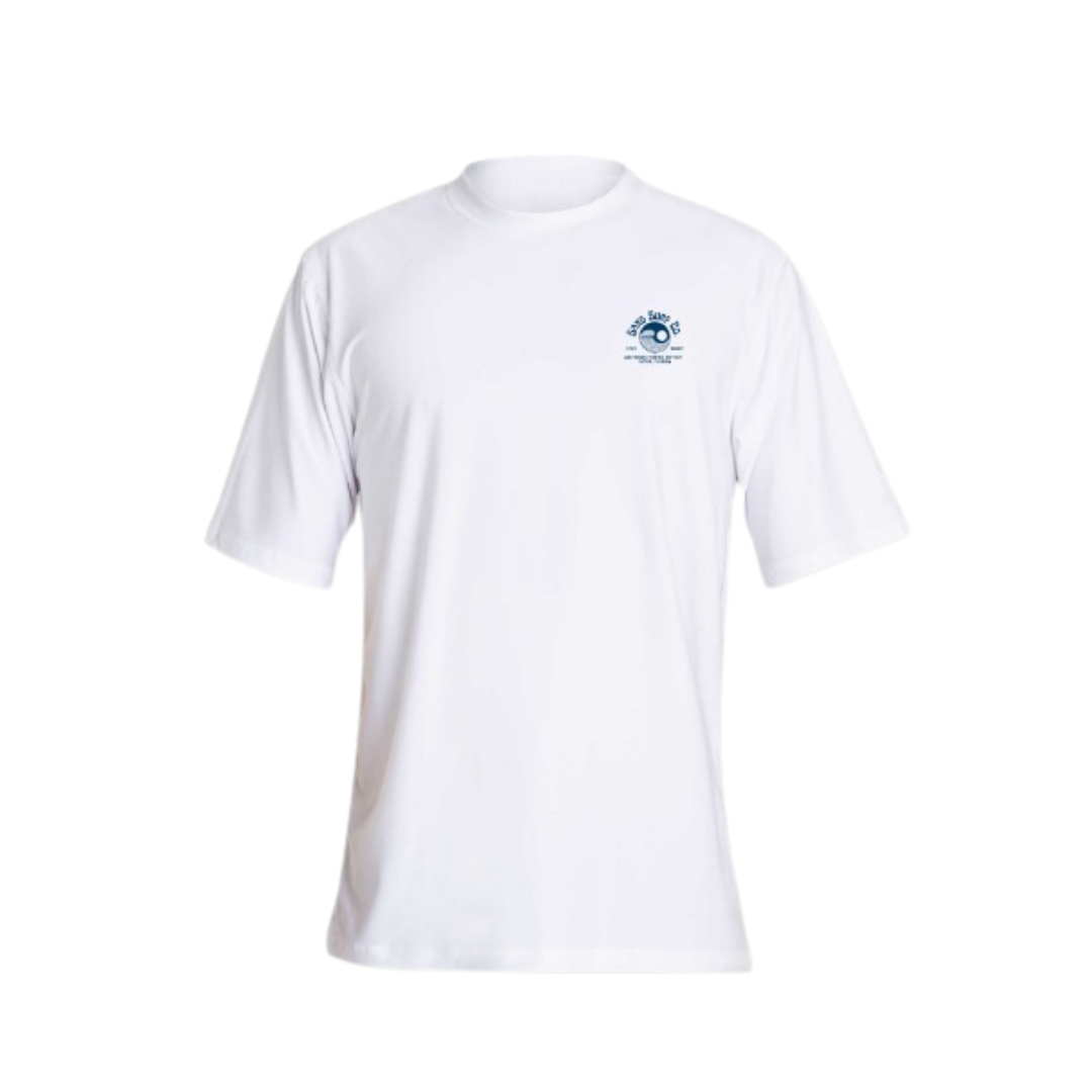 Sand Surf Co. Yin Yang Logo Hybrid Short Sleeve UV Shirt - White