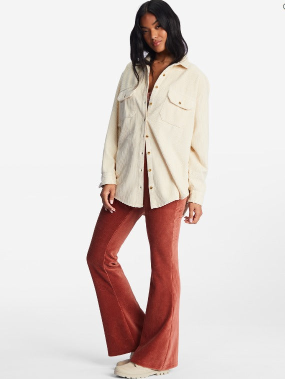 Flared Pull-on Corduroy Pants