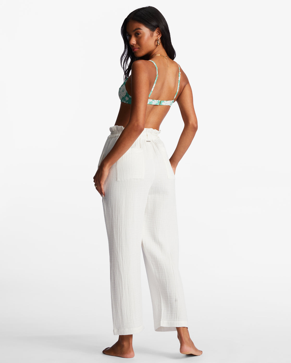 Express | High Waisted White Paperbag Ankle Pant in White | Express Style  Trial