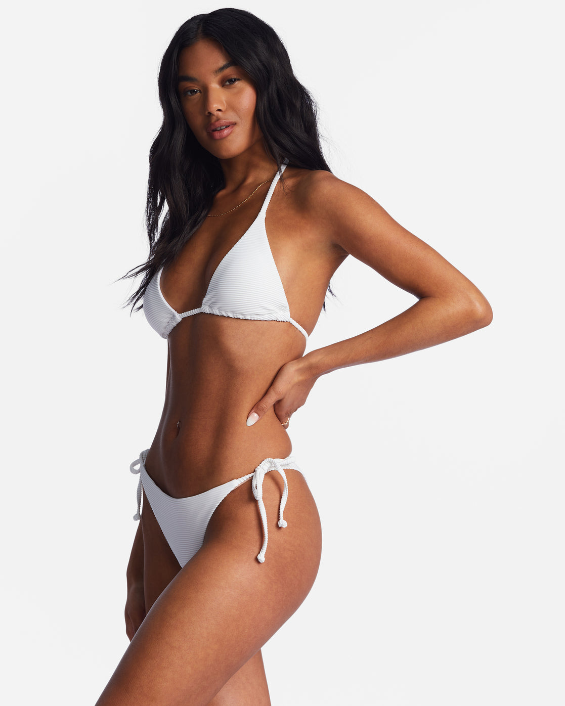 White triangle sale bathing suit top