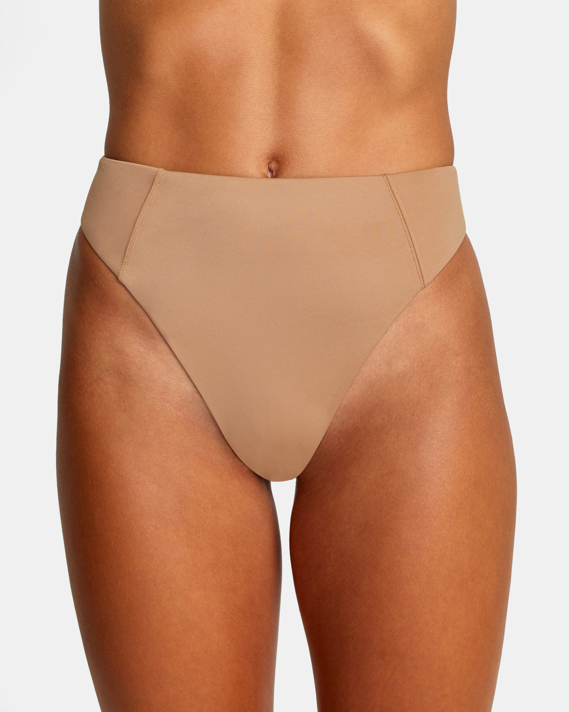 Rvca Solid High Rise Cheeky Bikini Bottoms