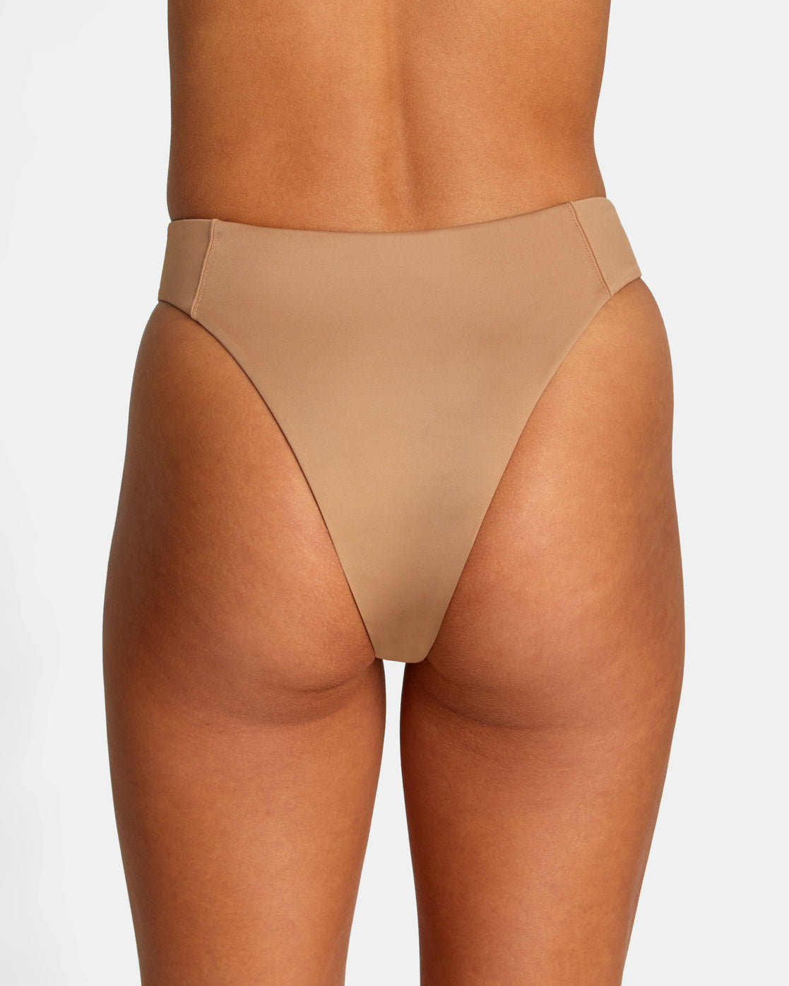 Rvca Solid High Rise Cheeky Bikini Bottoms