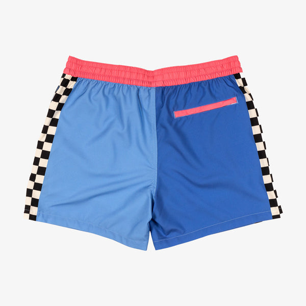 Duvin Beachside Checker Swim Short - Blue