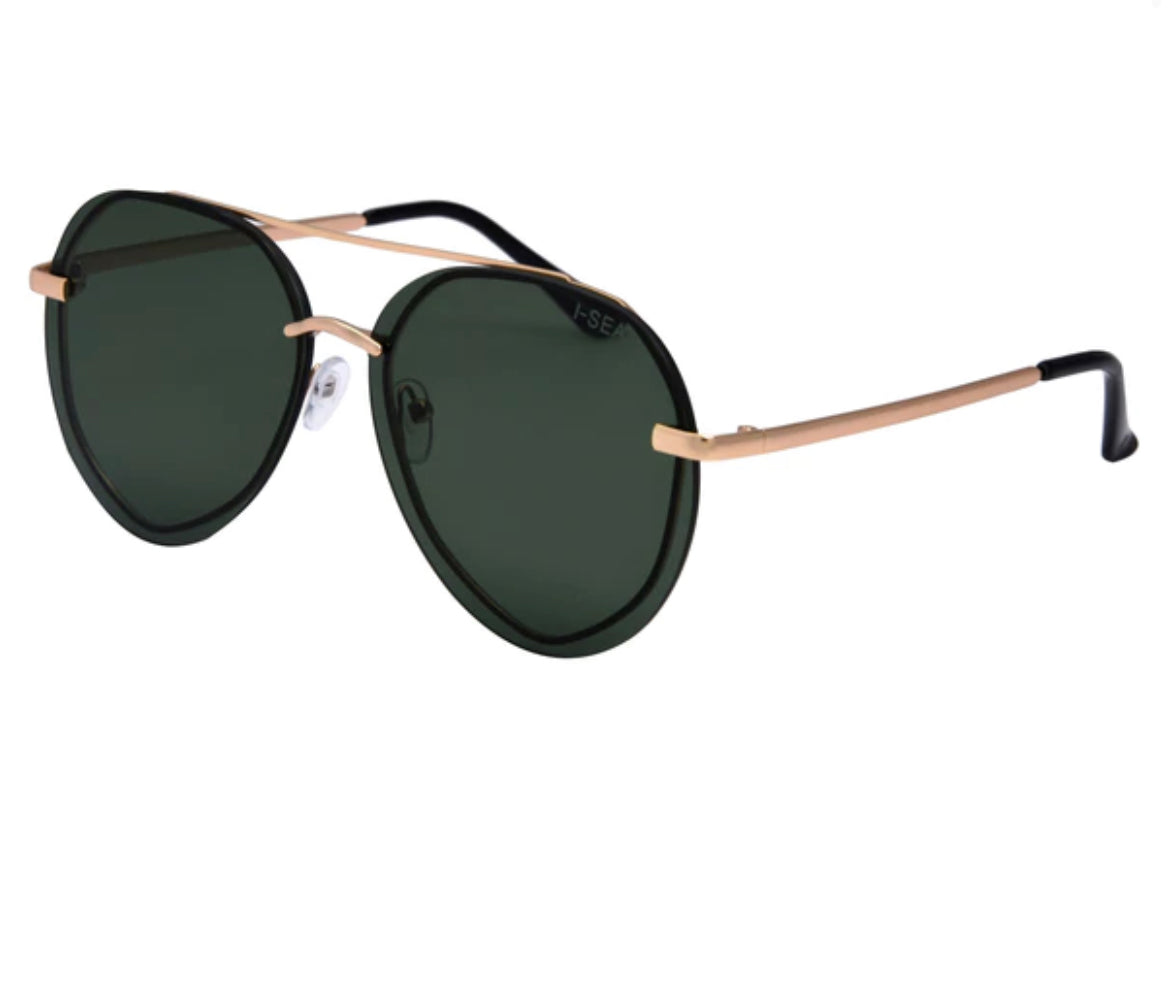 I-SEA Avalon Polarized Sunglasses - Matte Gold & G15 Lens