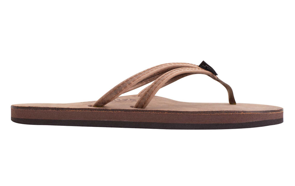 Rainbow Sandals The Sandpiper Luxury Leather Single Layer Arch Support with a Double Narrow 1/3" Strap (Womens)