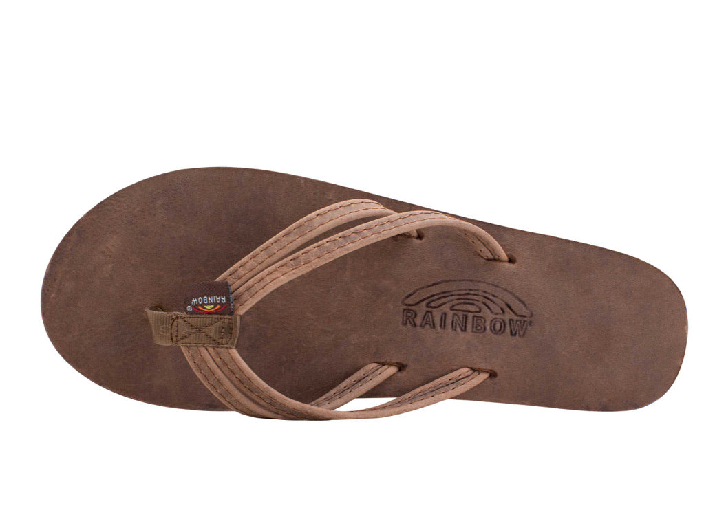 Rainbow Sandals The Sandpiper Luxury Leather Single Layer Arch Support with a Double Narrow 1/3" Strap (Womens)