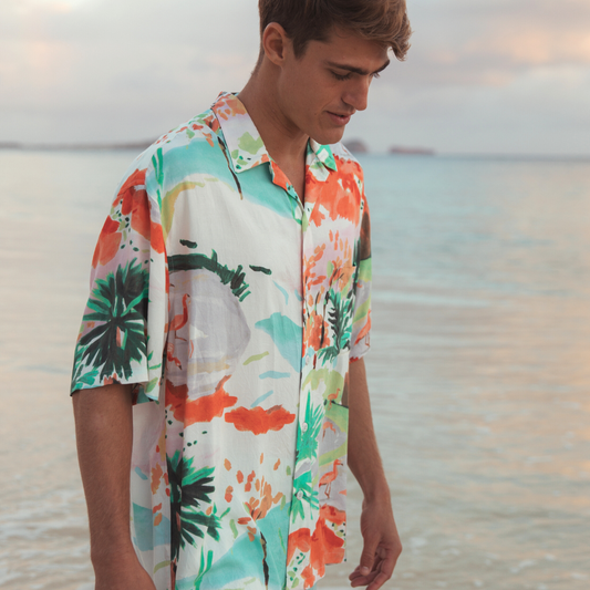 Jams World Men's Retro Shirt - Flamingo Beach